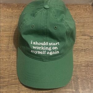 Green work on my self baseball cap